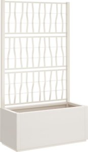 vidaXL Donica ogrodowa z kratką, biała, 80x36x140 cm, PP 2