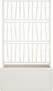 vidaXL Donica ogrodowa z kratką, biała, 80x36x140 cm, PP 3