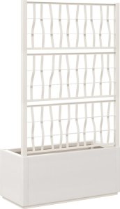 vidaXL Donica ogrodowa z kratką, biała, 80x36x140 cm, PP 5