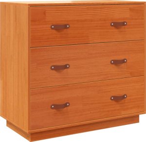 vidaXL Wezgłowie do łóżka, woskowy brąz, 80x40x75 cm, drewno sosnowe 2