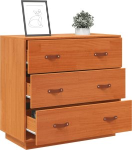 vidaXL Wezgłowie do łóżka, woskowy brąz, 80x40x75 cm, drewno sosnowe 5