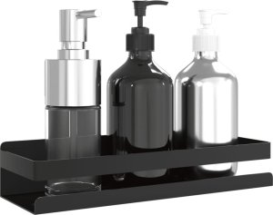 Koszyk prysznicowy vidaXL Półka prysznicowa, czarny mat, 30x10x6 cm, stal nierdzewna 304 3