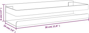 Koszyk prysznicowy vidaXL Półka prysznicowa, czarny mat, 30x10x6 cm, stal nierdzewna 304 8
