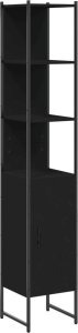 vidaXL Szafka łazienkowa, czarna, 33x33x185,5 cm 2