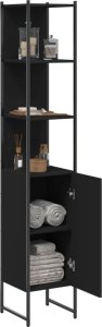 vidaXL Szafka łazienkowa, czarna, 33x33x185,5 cm 4