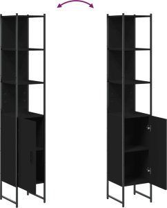 vidaXL Szafka łazienkowa, czarna, 33x33x185,5 cm 9