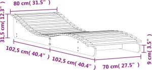 vidaXL Leżak, woskowy brąz, 205x80x31,5 cm, lite drewno sosnowe 8