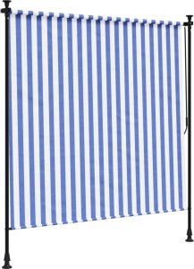 vidaXL Roleta zewnętrzna, niebiesko-biała, 150x270 cm, tkanina i stal 5