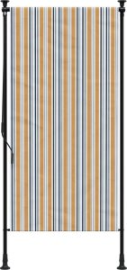 vidaXL Roleta zewnętrzna, żółto-biała, 100x270 cm, tkanina i stal 3