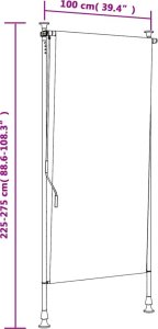 vidaXL Roleta zewnętrzna, żółto-biała, 100x270 cm, tkanina i stal 9