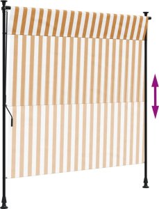 vidaXL Roleta zewnętrzna, pomarańczowo-biała, 150x270 cm 6