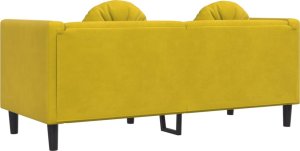 vidaXL Sofa 2-osobowa z poduszkami, żółta, aksamit 6