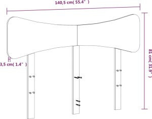 vidaXL Wezgłowie do łóżka, woskowy brąz, 135 cm, lite drewno sosnowe 9