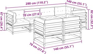 vidaXL 7-cz zestaw wypoczynkowy do ogrodu, z poduszkami, woskowy brąz 10