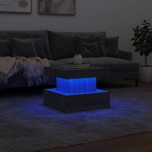 vidaXL Stolik kawowy z oświetleniem LED, szary dąb sonoma, 50x50x40 cm 5
