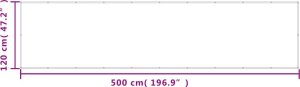 vidaXL Parawan balkonowy, piaskowy, 120x500 cm, 100% poliester Oxford 6