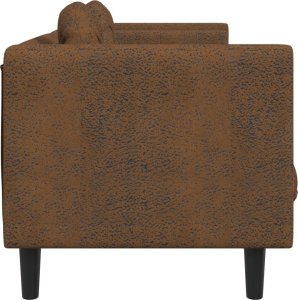 vidaXL Sofa 3-os., brązowa, sztuczna skóra zamszowa 5