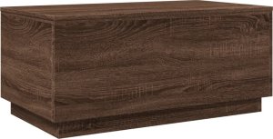 vidaXL Stolik kawowy z oświetleniem LED, brązowy dąb, 90x50x40 cm 3