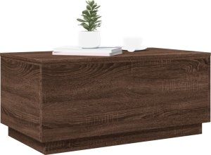 vidaXL Stolik kawowy z oświetleniem LED, brązowy dąb, 90x50x40 cm 6