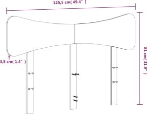 vidaXL Wezgłowie do łóżka, woskowy brąz, 120 cm, lite drewno sosnowe 9