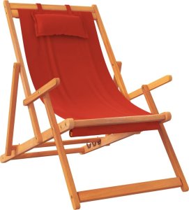 vidaXL Składane krzesła plażowe, 2 szt., czerwone, obite tkaniną 3