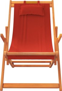 vidaXL Składane krzesła plażowe, 2 szt., czerwone, obite tkaniną 4