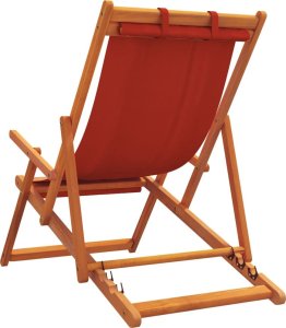 vidaXL Składane krzesła plażowe, 2 szt., czerwone, obite tkaniną 6