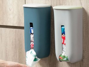 Verk Pojemnik na reklamówki siatki torby organizer na worki kuchenny na ściannę Pojemnik na reklamówki siatki torby organizer na worki kuchenny na ściannę 2