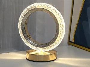 Lampka biurkowa Verk Lampka nocna stołowa pierścień kryształ led rgb Lampka nocna stołowa pierścień kryształ led rgb 2