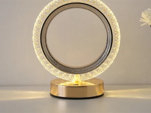 Lampka biurkowa Verk Lampka nocna stołowa pierścień kryształ led rgb Lampka nocna stołowa pierścień kryształ led rgb 4