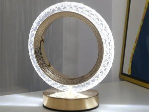 Lampka biurkowa Verk Lampka nocna stołowa pierścień kryształ led rgb Lampka nocna stołowa pierścień kryształ led rgb 5