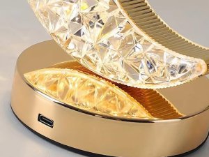 Lampka biurkowa Verk Lampka nocna stołowa księżyc kryształ led rgb usb 4