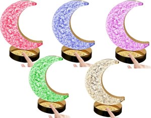 Lampka biurkowa Verk Lampka nocna stołowa księżyc kryształ led rgb usb 5