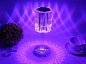 Lampka biurkowa Verk Lampka nocna stołowa kryształ led rgb usb pilot 11