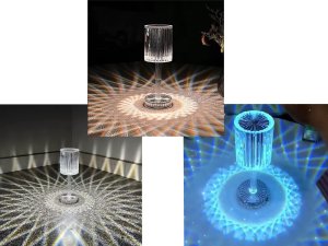 Lampka biurkowa Verk Lampka nocna stołowa kryształ led rgb usb pilot 5