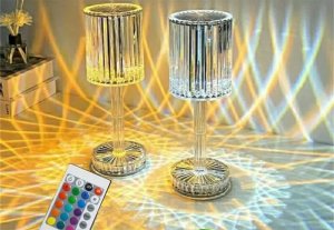 Lampka biurkowa Verk Lampka nocna stołowa kryształ led rgb usb pilot 8