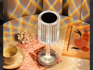 Lampka biurkowa Verk Lampka nocna stołowa kryształ led rgb usb pilot 10