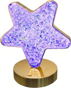 Lampka biurkowa Verk Lampka nocna stołowa gwiazda kryształ led rgb usb Lampka nocna stołowa gwiazda kryształ led rgb usb 2
