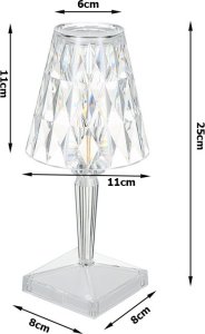 Lampka biurkowa Verk Lampka nocna stołowa kryształ led rgb usb pilot 11
