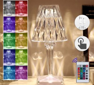 Lampka biurkowa Verk Lampka nocna stołowa kryształ led rgb usb pilot 2