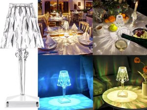 Lampka biurkowa Verk Lampka nocna stołowa kryształ led rgb usb pilot 5