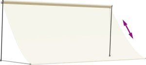 vidaXL Markiza zwijana, kremowa, 300x150 cm, tkanina i stal 6