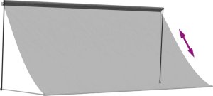 vidaXL Markiza zwijana, antracytowa, 300x150 cm, tkanina i stal 6