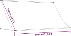 vidaXL Markiza zwijana, antracytowa, 300x150 cm, tkanina i stal 9