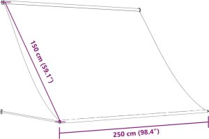 vidaXL Markiza zwijana, antracytowa, 250x150 cm, tkanina i stal 9