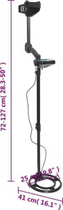 vidaXL Wykrywacz metali, głębokość wyszukiwania 24 cm, wyświetlacz LCD 7
