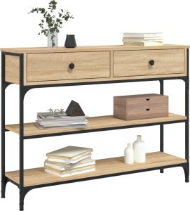 vidaXL Stolik konsolowy, dąb sonoma, 100x25x75 cm 3