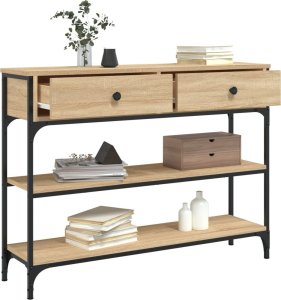 vidaXL Stolik konsolowy, dąb sonoma, 100x25x75 cm 4