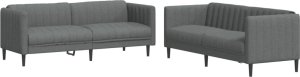 vidaXL 2-cz. komplet wypoczynkowy, ciemnoszary, obity tkaniną 2