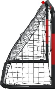 vidaXL Bramka piłkarska z siatką, czerwono-czarna, stal, 90x48x71 cm 5